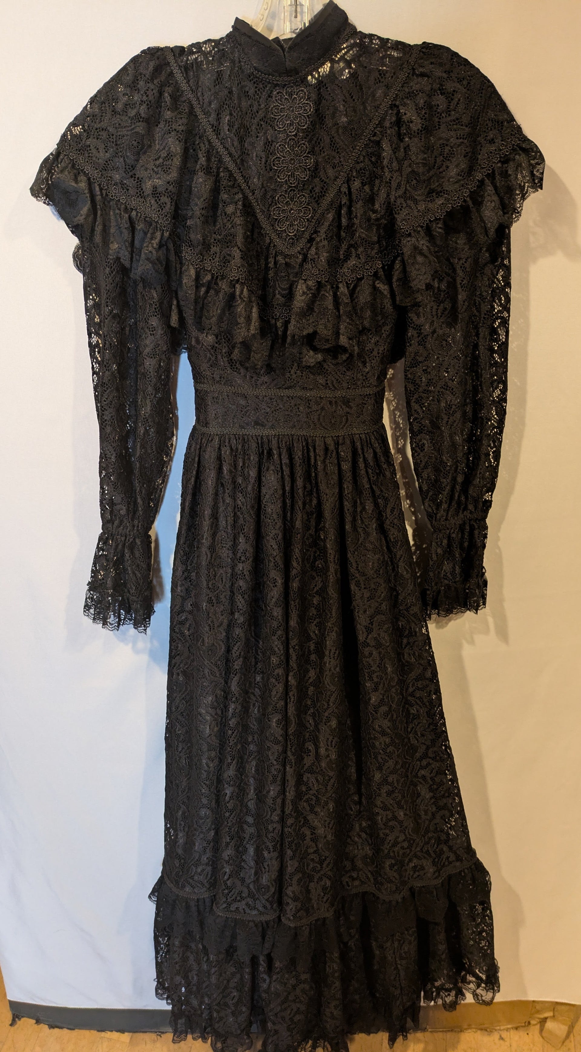 Dress, Victorian Black Lace