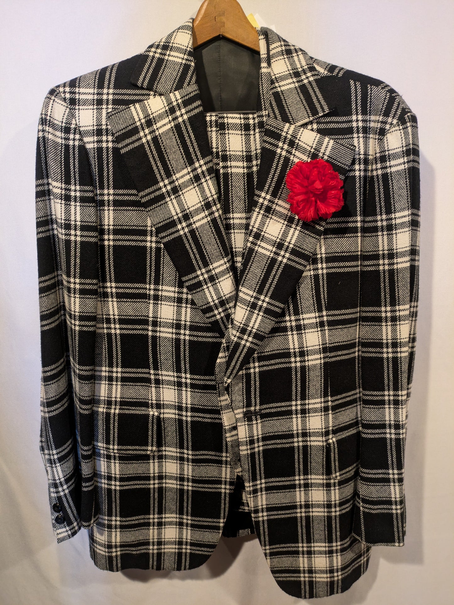 Zoot Suit, Black White Plaid 3pcs