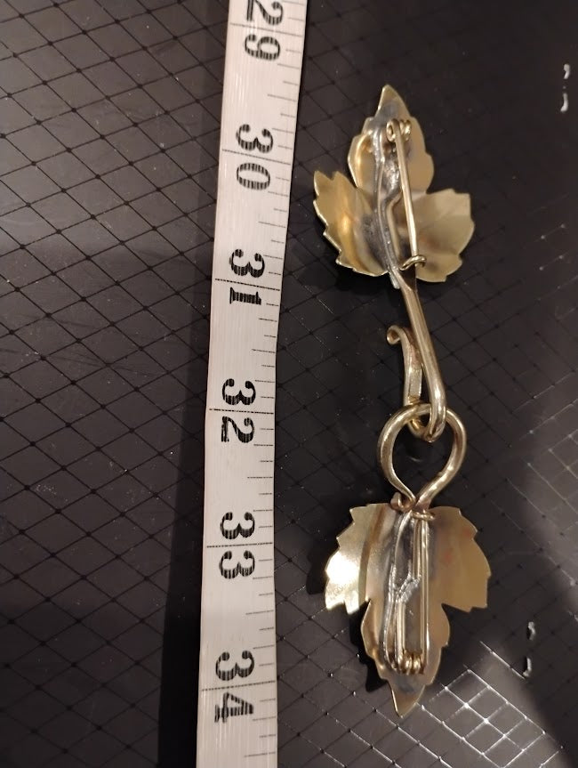 Cape Clasp, Bronze Western Ivy Pin On Cloak Clasp