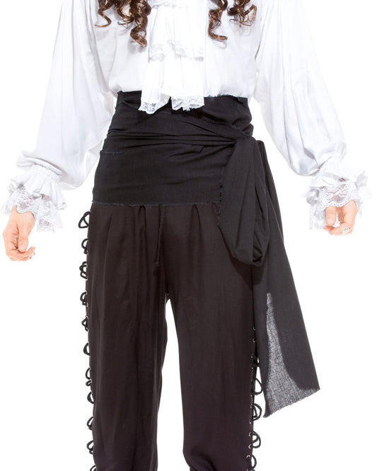 Linen Large Pirate Sash, Black