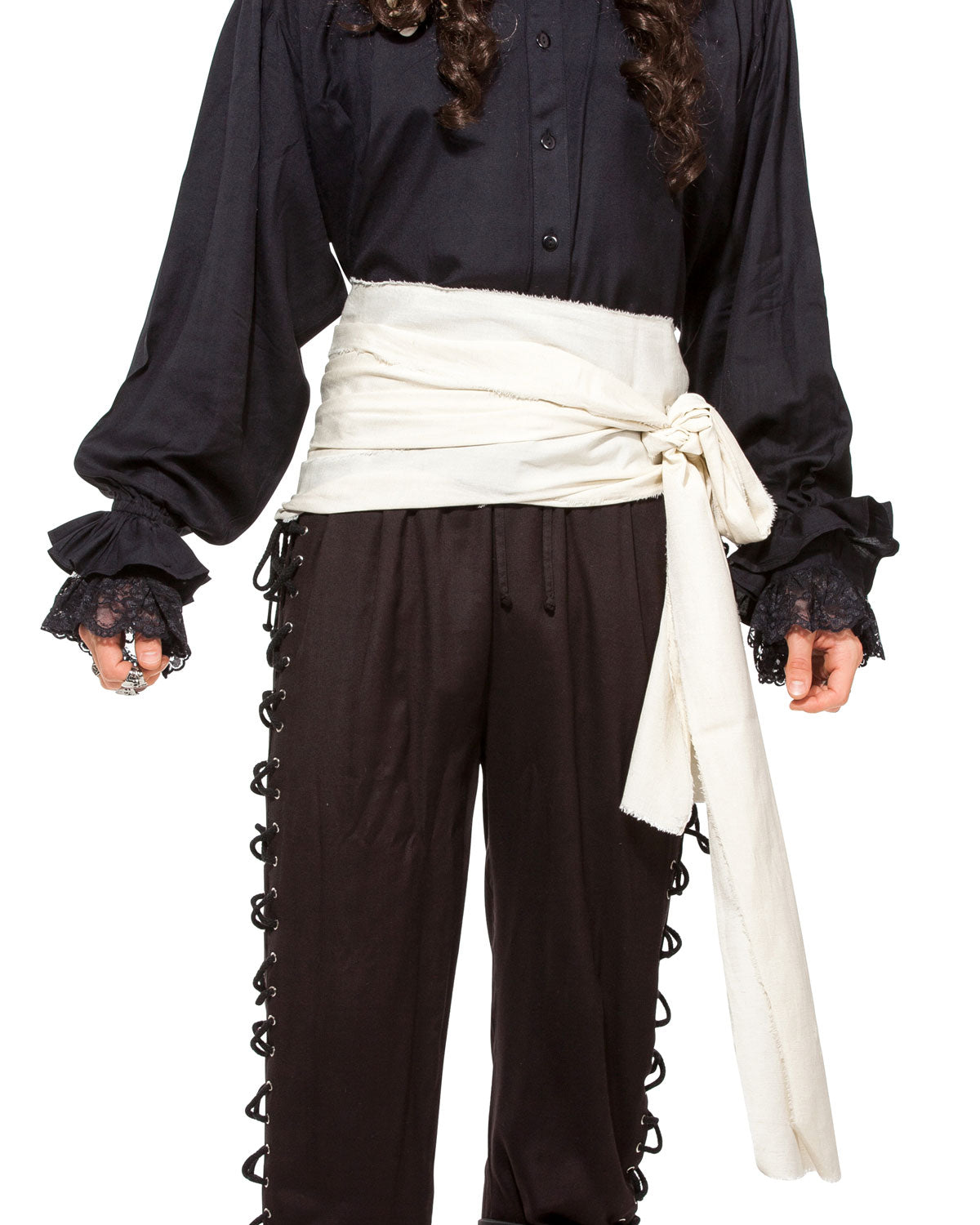 Linen Large Pirate Sash, Off White