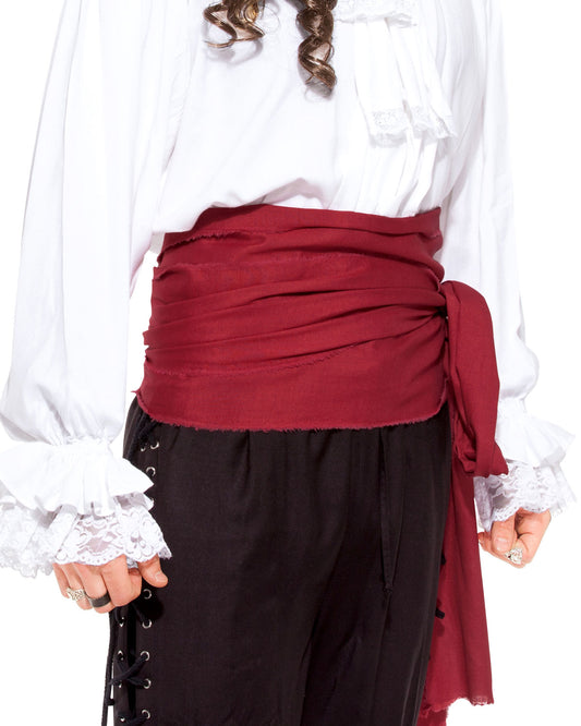 Linen Large Pirate Sash, Red