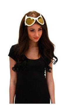 Goggles, Cat Eye-White/Gold