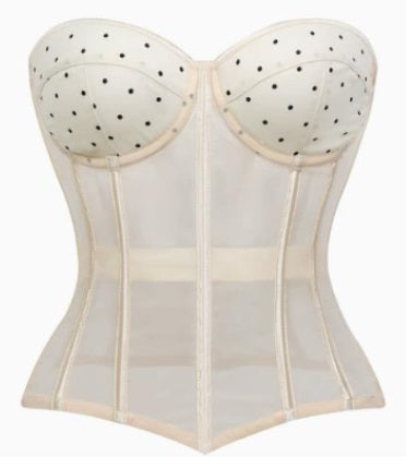 Corset, Mesh Polka Dot Ivory