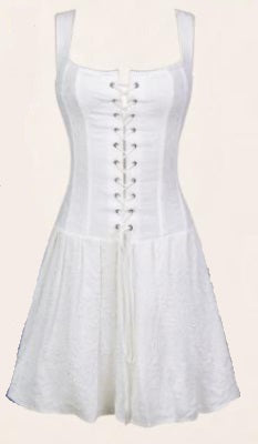 Corset Dress, Jacquard White