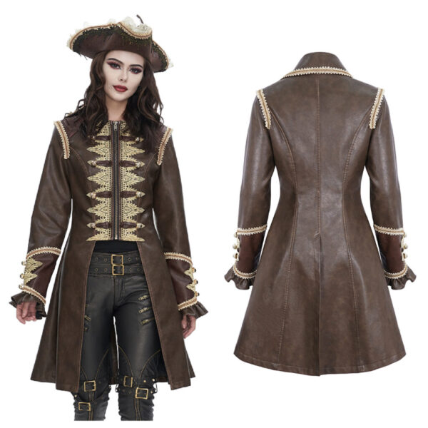 Coat, Faux Leather Pirate w/ Vest