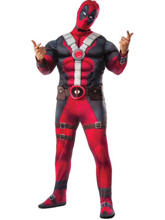 Deadpool, Muscle Chest-Red/Black : X-Large