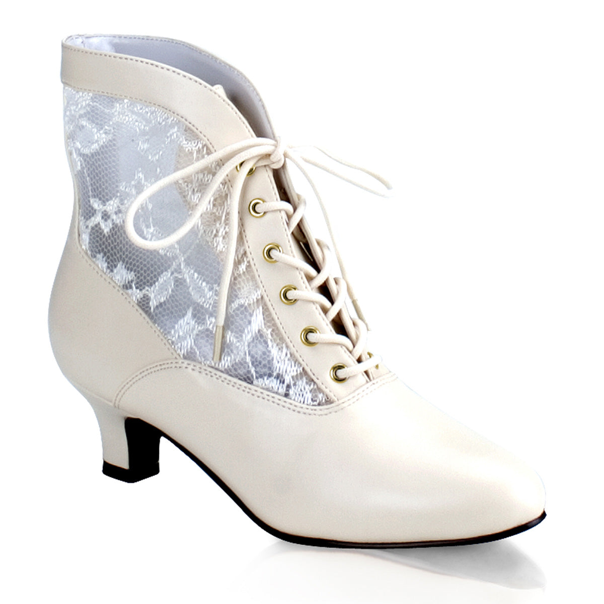 Victorian Short Boot Dame, 80s-Ivory : 8 women