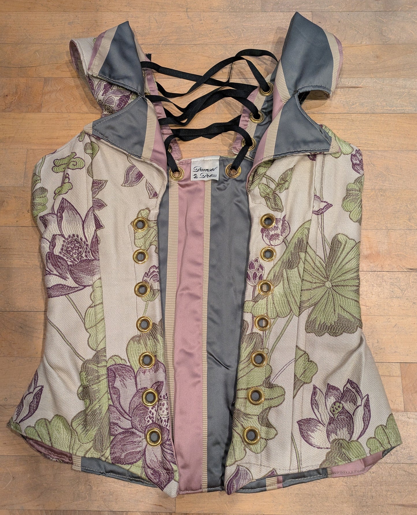 Bodice, Overbust Pastel Flowers