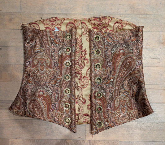 Corset, Underbust Tan Paisley