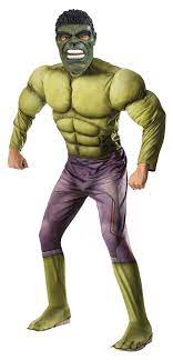 Hulk, Adult Costume with Mask-Green purple : Standard