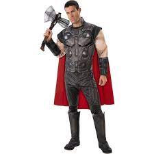 Thor, Dlx Adult Costume-red grey : Standard