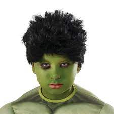 Wig, Incredible Hulk child-black : child size