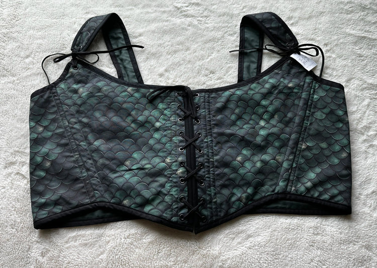 Bodice, Green Dragon Scales Reversible 2XL