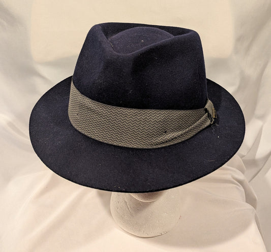 Hat, Fedora Used Navy