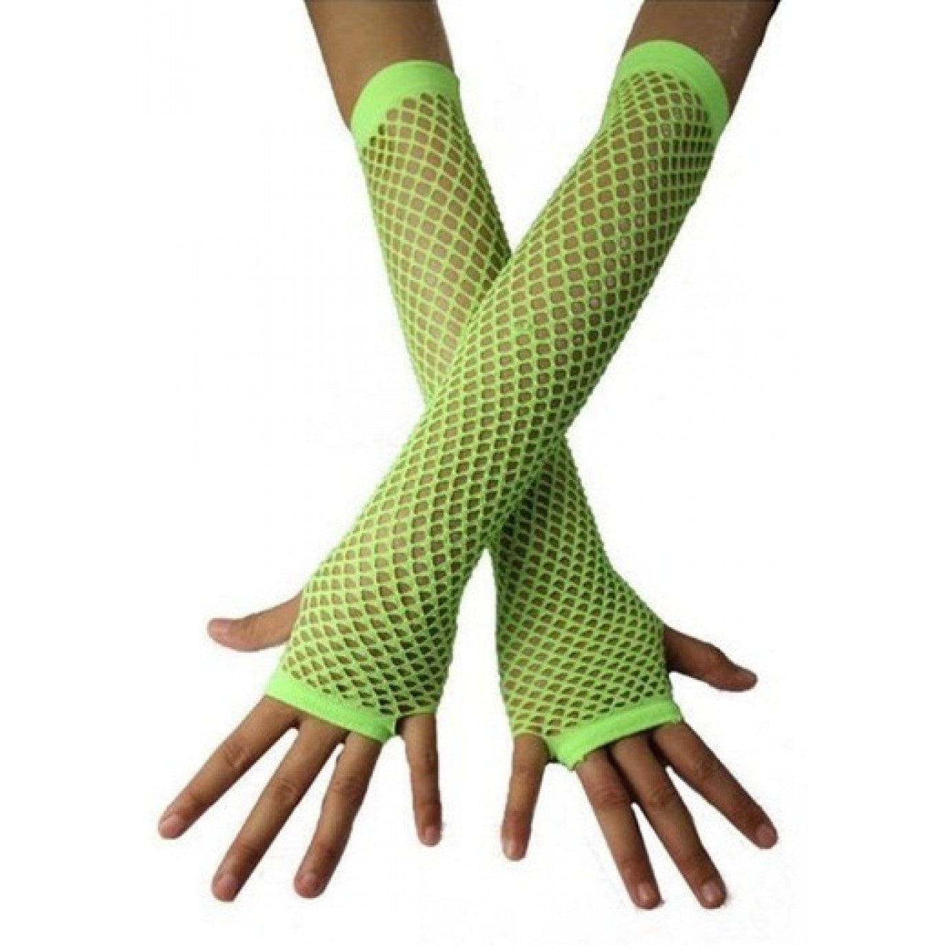 Gloves, fishnet gaunt-Green