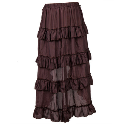Skirt, Hi-Lo Steampunk Tiered Brown