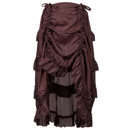 Skirt, Hi-Lo Steampunk Tiered Brown