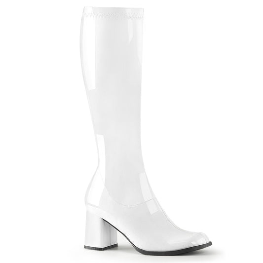 Boot, GoGo-300 Stretch-white patent : 9 women