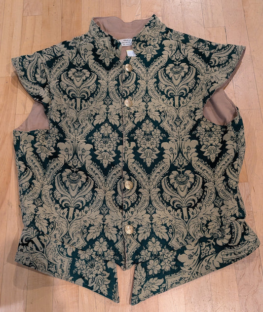 Doublet, Elizabethan Green Brocade