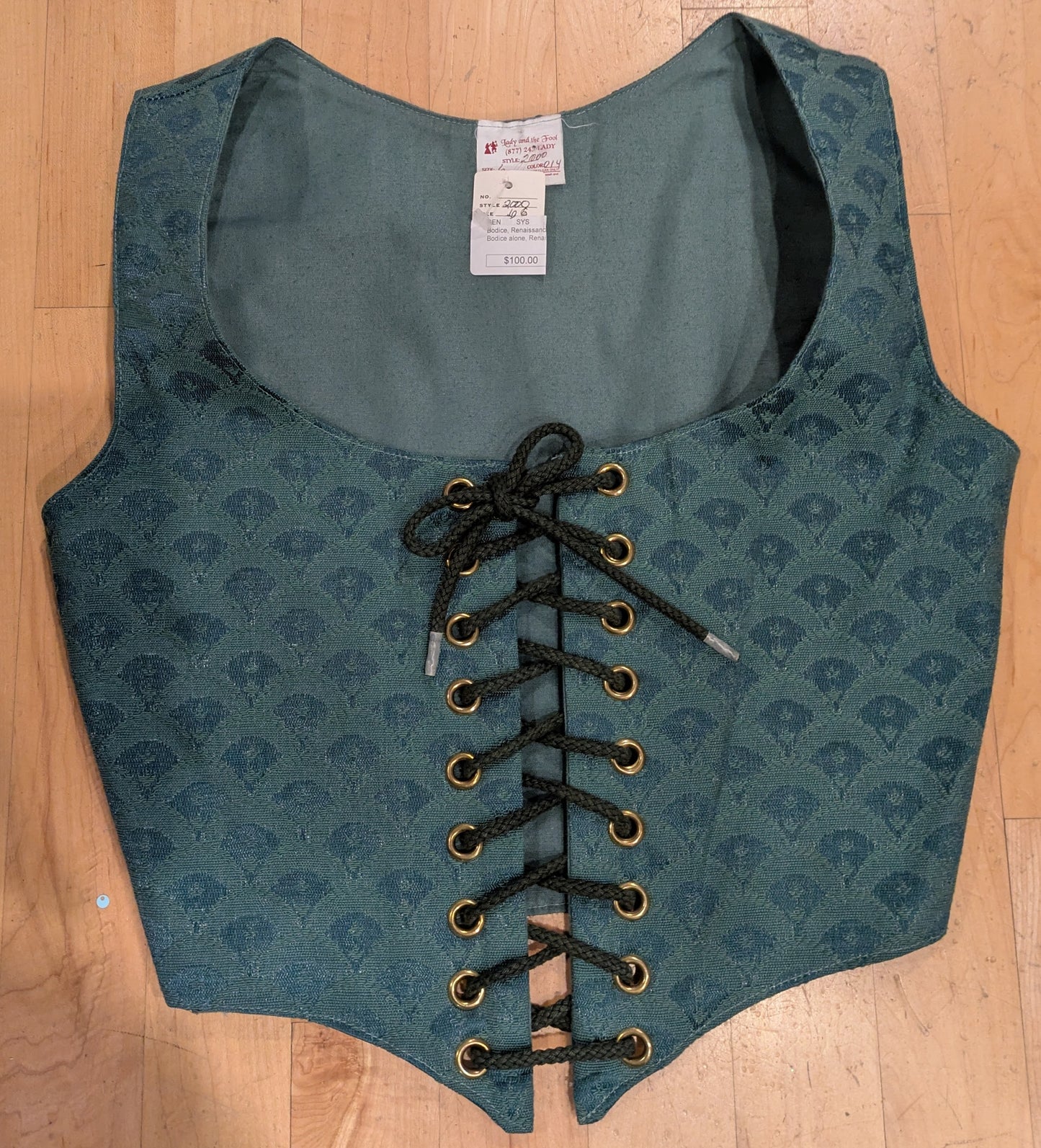 Bodice, Green Fans sz 6