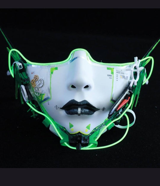 Half Mask, Cyberpunk LED White