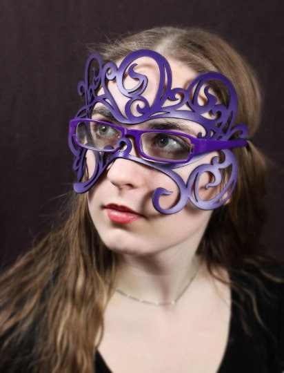 Leather Mask, Swirly Purple (Glasses)