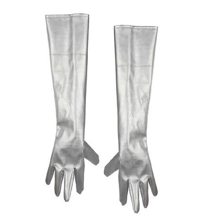 Gloves, Leatherlike Silver