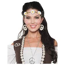 Headband, 60s/70s Daisy Chain-White : OS