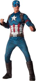 Captain America, Adult Costume-R/W/B : Small