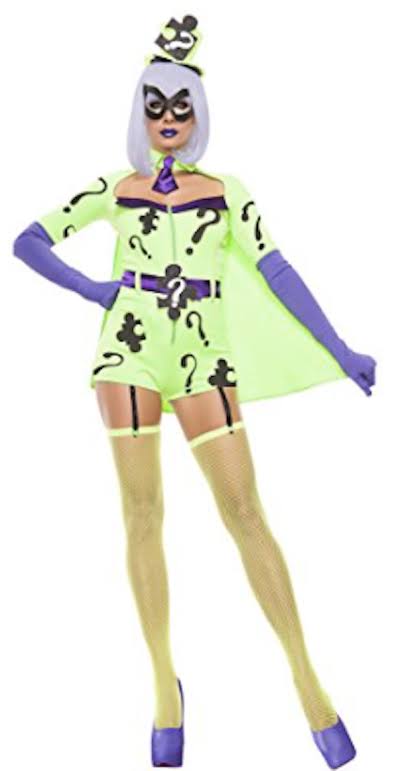 Superheros, The Riddler Girl-Green Blk : XL