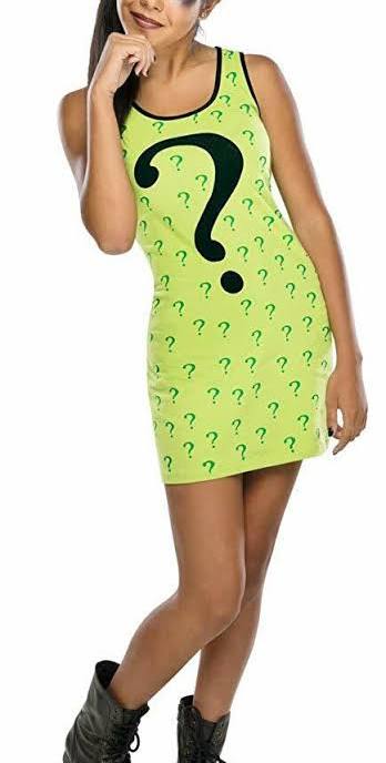 Riddler Tank Dress-Green Black : L