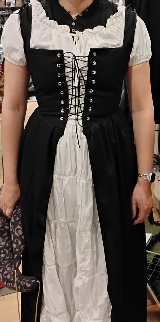 Irish Overdress, Cotton Linen Black