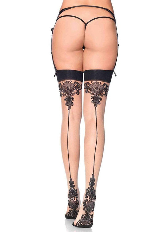 Thigh hi,  Baroque Cuban Sheer/Black