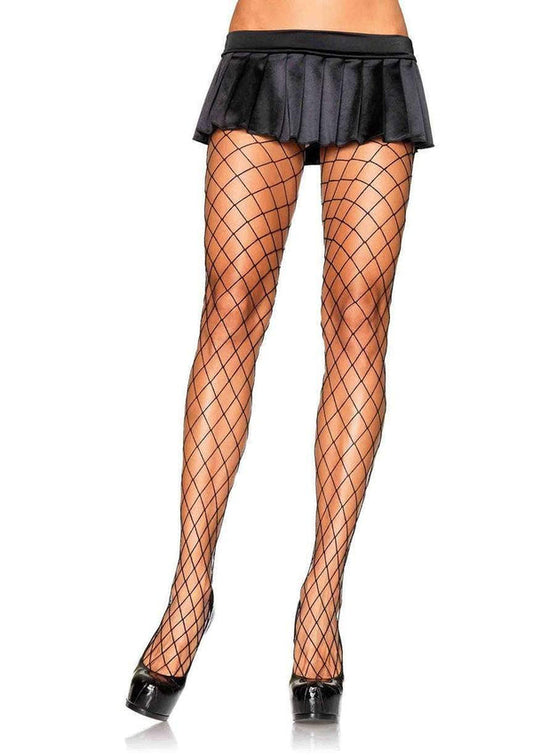 Tights, Spandex Diamond Net-Black : O/S