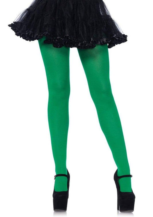Tights, Nylon Opaque Green