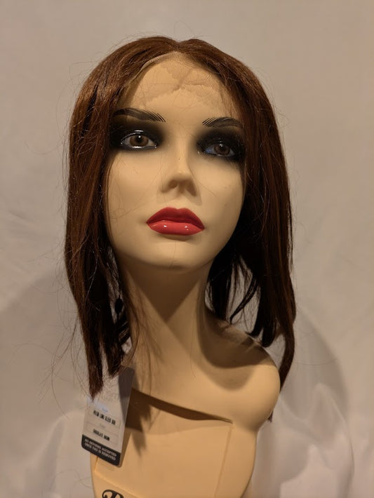 Wig, Long Sleek Bob (Lace Front) - Chocolate Brown