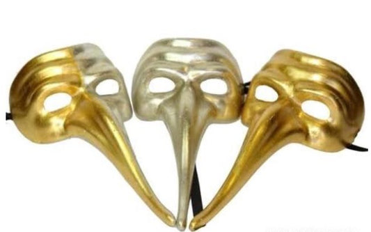 Mask, Scaramuccia Naso Gold & Silver