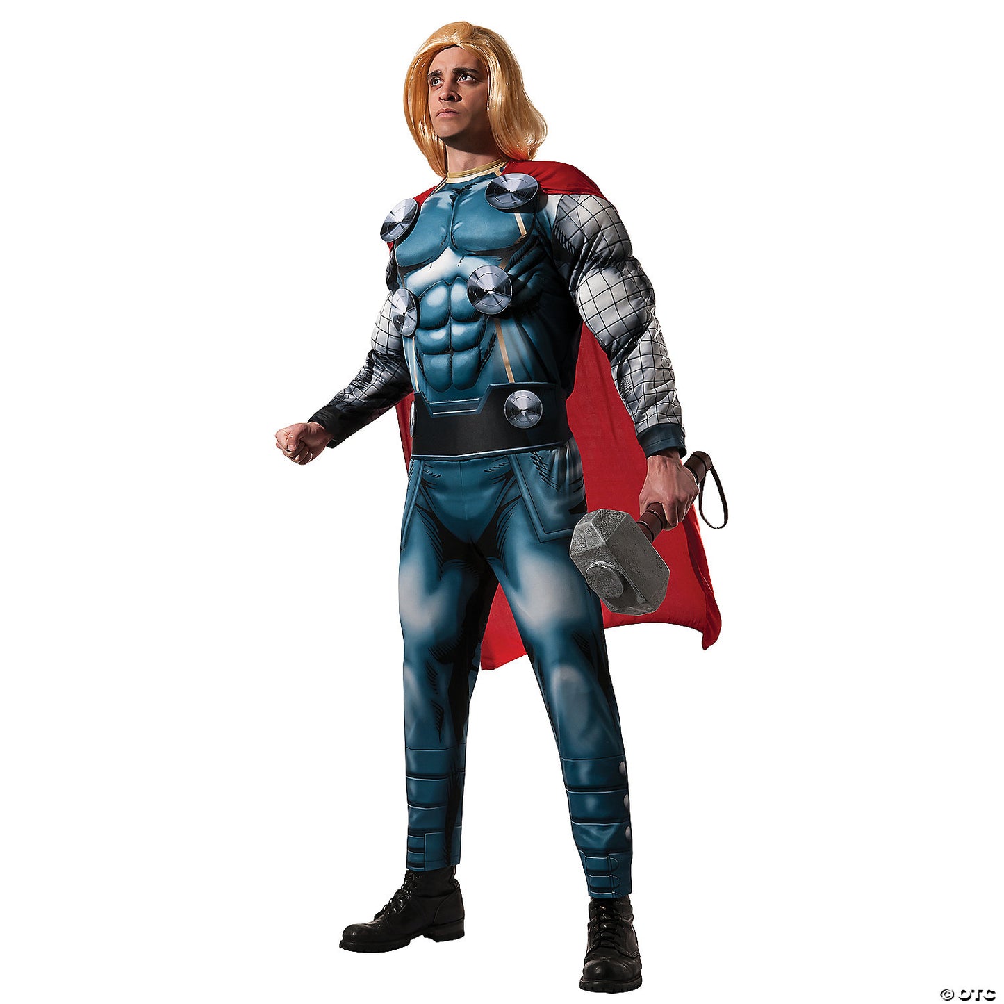 Thor, Deluxe, 3 pcs with WIG-Red Blue Gry : XL adult