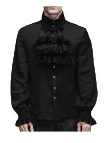 Shirt, Ruffle Pirate Elegant Black