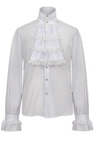 Shirt, Ruffle Pirate Elegant White