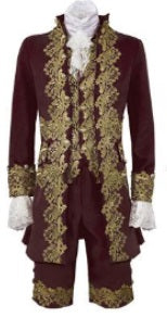 18th Cen Gentleman, 5pc Ensemble Red XL