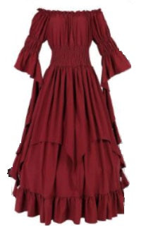 Dress, Chemise Tiered Maroon