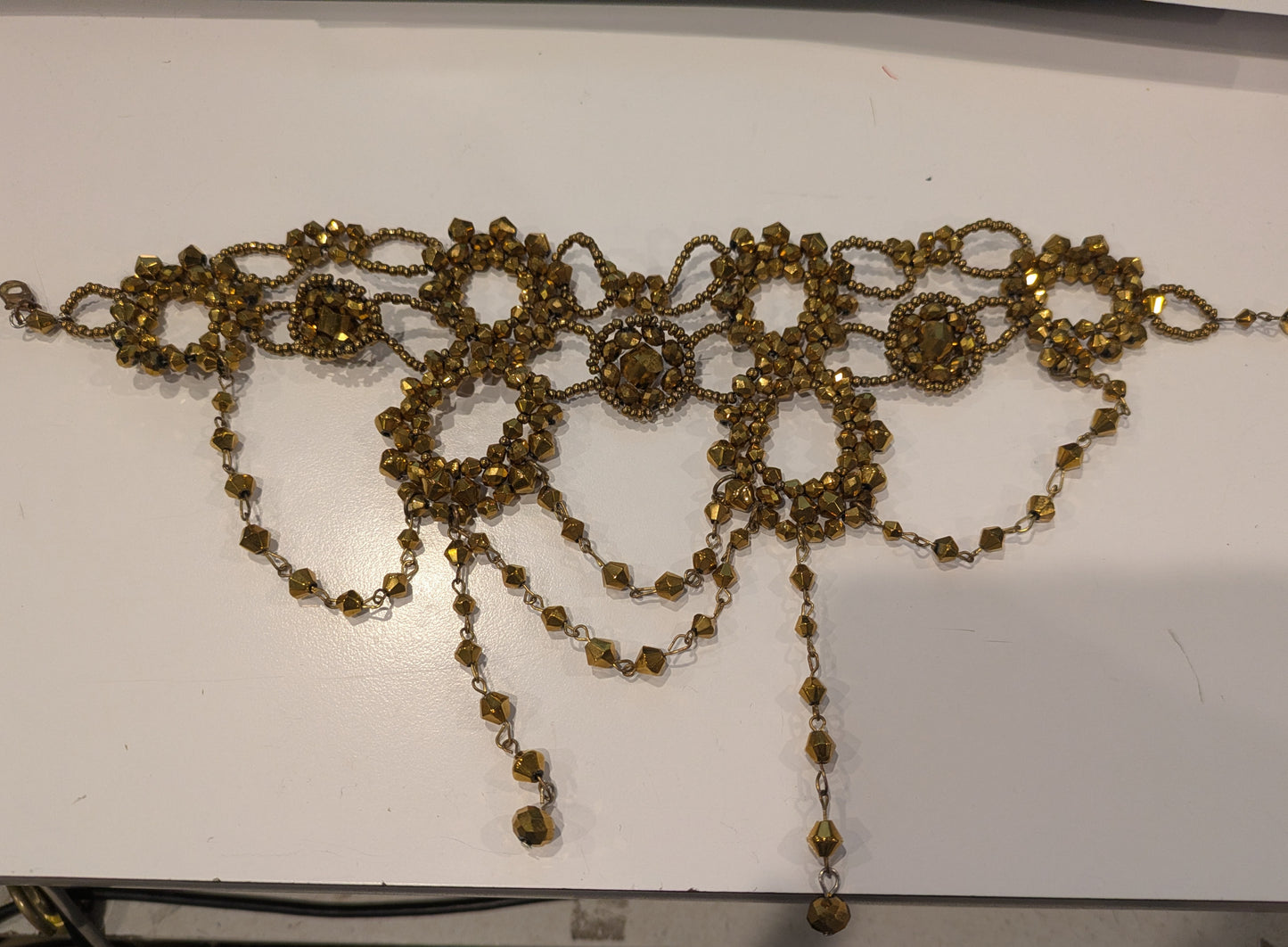 Beaded Choker, Victorian Wide Gold