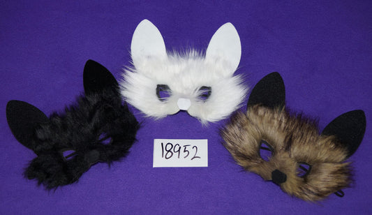 Animal Mask, Fur-3 asst