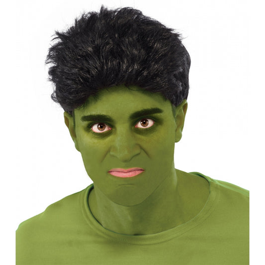 Wig, Incredible Hulk adult-black : adult size