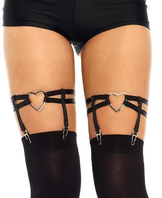 Garters, metal heart