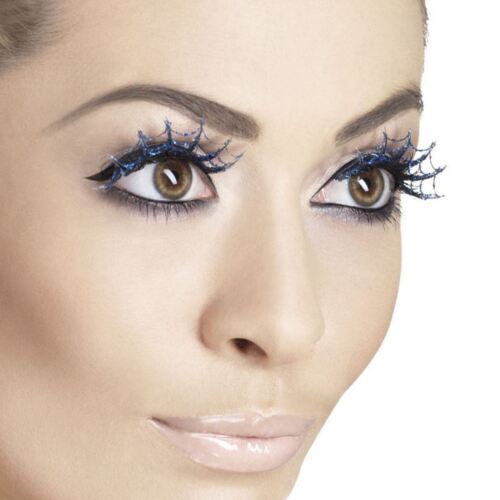 Eyelashes Blue Glitter Spiderweb