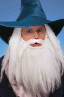 Beard & Moustache, 14"-White