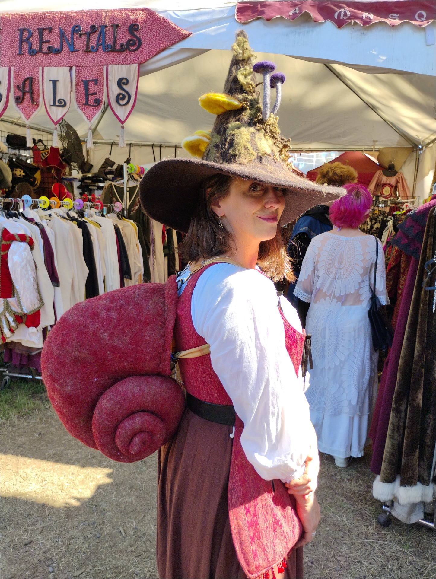 Backpack, Wool Snail Shell Red